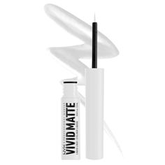 Get Ultra-Matte, Vivid Lines With Nyx Professional Makeup's Vivid Matte Liquid Liner In White! Easy Glide, Smear-Resistant Formula Allows You To Freely Experiment With Graphic Lines And Wings. Super-Thin, Precise Tip Gives You Total Control Over Your Liner Thickness And Definition Every Time. Always Cruelty-Free. Nyx Makeup, Liquid Liner, Nyx Professional Makeup, Makeup Eyeliner, Nyx, Womens Makeup, White Color, Cruelty Free, Eyeliner