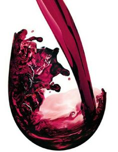 red wine being poured into a glass with white and pink liquid in the bottom half