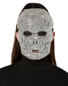 Even skeletons can look fashionable! Add a sparkle to your creepy Halloween costume when you wear this Skeleton Rhinestone Half Mask. Get ready to shine this Halloween! Dimensions: Width: About 10" at widest point Height: About 11" at highest point Material: Polyurethane Care: Spot clean Imported Halloween Masks Skeleton, Creepy Halloween Costumes, Half Mask, Costume Themes, Creepy Halloween, Halloween Masks, To Shine, Spirit Halloween, Costume Accessories