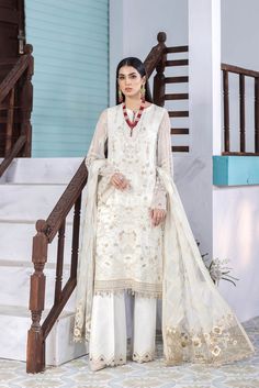 Flossie Summer White (A) Safeera Chiffon Vol 10 2022 White Silk Lawn Suit For Spring, White Organza Lawn Suit For Party, Unstitched Sheer Dress For Party, Sheer Georgette Sets For Formal Occasions, Formal Sheer Chiffon Sets, White Chiffon Dress For Eid, White Georgette Lawn Suit For Party, White Georgette Party Lawn Suit, Sheer Georgette Dress For Eid