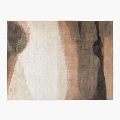 an area rug with different colors and shapes on it, including black, brown, white and beige