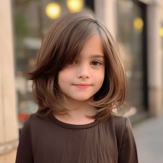 Layered Cut with Front Twist Girl Hair Cuts Medium Length Kids, Kids Face Frame Haircut, Kids Hair Cuts With Bangs, Back To School Haircuts For Girls Kids, Girls Short Haircut Kids Shoulder Length, Girls Haircut Shoulder Length