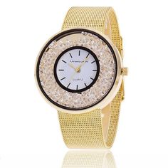 VANSVAR Gold Rose Gold & Silver Metallic Mesh Design Women's Rhinestone Fashion Watch Rhinestone Watches, Swiss Army Watches, Rhinestone Fashion, Crystal Watches, Womens Watches Luxury, Women Wrist Watch, Beautiful Watches, Luxury Watches For Men, Stainless Steel Band