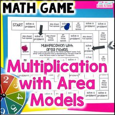 a math game with the words multiplication with area models