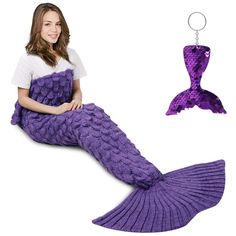 PRICES MAY VARY. 100% Acrylic Imported 🎊 Blankets Size -- Kids blanket size is around 55x28 in (140x70 cm)Adults blankt size is about 71 x36 inch(180x90 cm). Made of Eco-friendly and Skin-friendly fabric without any allergies. Mermaid blanket suitable blanket gift toy for girl, top gifts for teen girls college girls 💯 Handcraft -- AmyHomie's mermaid tail blanket were crocheted by hand, so it is more elegant and exquisite than those made by machine. It's a wonderful gift idea, such as best frie Mermaid Sleeping Bag, Mermaid Sleeping, Crochet Mermaid Blanket, Mermaid Tail Blanket Crochet, Girls Mermaid Tail, Crochet Mermaid Tail, Mermaid Toys, Arm Knitting Blanket, Mermaid Tail Blanket