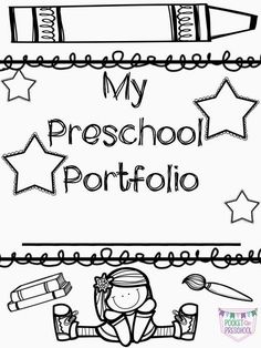 a coloring page with the words, my preschool portfolio