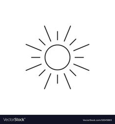 the sun with rays line icon