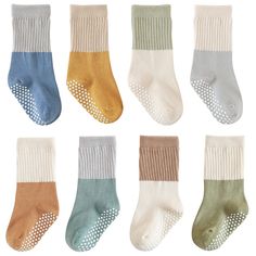 PRICES MAY VARY. ✨The Package Includes 8 pairs in assorted and patterns of Combed Cotton socks for toddlers and kids. Premium 85% Combed Cotton, 12% Polyester, 3% Elastane . 🎅COMBED COTTON BABY SOCKS - Our toddler socks is made of 85% combed cotton (100% Pure cotton is just a standard. It does not mean 100% cotton. Because of 100% cotton woven socks are inelastic can not for wearing ). We selected featured island cotton material, use active dyeing, absolutely no formaldehyde. Healthy and enviro Toddler Knee High Socks, Grippy Socks, Baby Boy Socks, Socks Cotton, Boys Socks, Toddler Socks, Cozy Socks, Learning Colors, Baby Socks