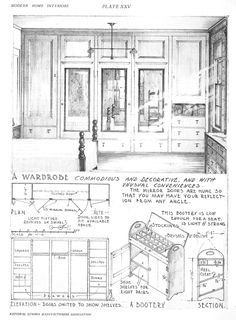 an old drawing of kitchen cabinets and drawers