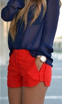 These shorts #Red #LikeIt Mode Inspo, Spring Summer Outfits, Summer Looks