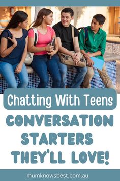 Chatting With Teens - Conversation starters for teenagers by  Mum Knows Best. Family Conversation Starters, Starter Ideas, Family Conversation, Parenting Teenagers, Activities For Teens, Socially Awkward, Games For Teens