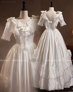 10% off now|Free shipping world-wide. Retro Lace Satin Vintage Wedding Dress with Short Sleeves at GemGrace. Click to learn our pro custom-made service for wedding dress, formal dress. View #BallGownWeddingDresses for more ideas. Short Sleeve Victorian Wedding Dress, Elegant White Victorian Dress With Short Sleeves, Fitted White Victorian Dress With Short Sleeves, White Victorian Wedding Dress With Short Sleeves, White Short Sleeve Victorian Wedding Dress, Fitted Victorian Wedding Dress With Short Sleeves, Elegant Victorian Dress With Short Sleeves For Wedding, Victorian Wedding Dress With Short Sleeves, Elegant Short Sleeve Victorian Dress For Weddings