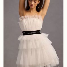 Bought For My Teen Who Decided It’s Too Fancy So I’m Passing It On. Nwt Never Been Worn. Size 4. Comes With Mini Straps. Will Ship Asap Mini Tulle Dress For Date Night, Elegant Tulle Mini Dress For Date Night, Elegant Tulle Dress For Date Night, Mauve Dresses, Mauve Dress, Green Midi Dress, Lace Mini Dress, Anthropologie Dress, Fit Flare Dress