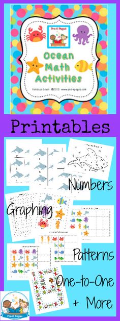 ocean animals printables for kids to learn numbers and counting with the help of their own hands