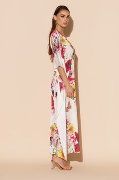 This is one Bouquet you won't want to throw away! Vibrant blooms of flora and fauna adorn this long caftan in our signature Polysilk fabric. Dance the night away or lounge in luxe - the occasions are endless with this beautiful, blossoming statement piece. Printed long caftan Lusciously soft poly silk Lightweight and breathable Machine washable for easy care Flora And Fauna, Lounge, Silk, Fabric