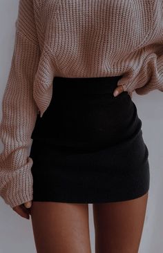 High Waist Mini Skirt, Rok Mini, Looks Chic, Teenage Fashion Outfits, Winter Fashion Outfits