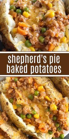 shepherd's pie baked potatoes with meat and vegetables