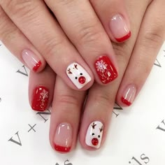 Nails Xmas, Nail Art Noel, Nagellack Trends, Red Christmas Nails, Nagel Tips, Cute Christmas Nails