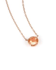 Oregon Sunstone (1.25ct) set in a contemporary bezel set necklace, 14k rose gold, 18" 14k Gold Necklace With Bezel Set Round Stone, Yellow Gold Necklace With Smooth Bezel And Round Shape, Rose Gold Necklace With Round Bezel Pendant, 14k Gold Necklace With Bezel-set Round Stone, Rose Gold Jewelry With Bezel-set Round Pendant, Bezel Set Necklace, Pearl Jewelry Shop, Oregon Sunstone, Art Essentials