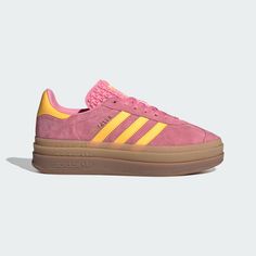 adidas Gazelle Bold Shoes - Pink | Free Shipping with adiClub | adidas US Yellow Gazelle, Gazelle Bold Shoes, Pink Gazelles, Adidas Gazelle Bold, Gazelle Bold, Bold Shoes, Adidas Originals Gazelle, Adidas Original, Adidas Originals Women