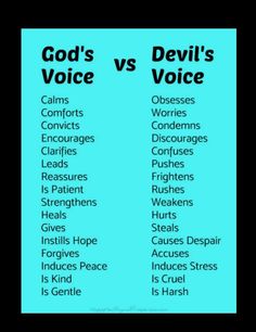 two words that say god's voice and devil's voice