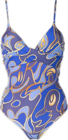 Blue Swimwear With Bold Print For Beach, Beachwear Swimwear With Abstract Print, Blue Printed Swimwear For Party, Blue Bold Print Swimwear For Vacation, Blue Swimwear With Bold Print For Vacation, Blue Lined Tankini For Sunbathing, Lined Blue Tankini For Sunbathing, Printed Swimwear With Spaghetti Straps For Poolside, Blue Graphic Print Swimwear