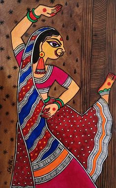 Traditional Folk Art Painting, Traditional Paintings Indian Folk Art, Indian Art Paintings Traditional, Indian Folk Art Painting, Indian Folk Painting, Traditional Madhubani Art, Folk Art Drawing, Kalamkari Painting, Indian Art Gallery