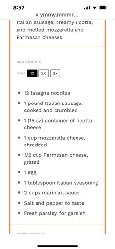 the menu for an italian restaurant, with instructions on how to make it and what to eat