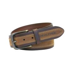 It's all in the details. Complete your look with this men's Realtree belt and its leather construction.Two-tone designStitched detailsGenuine leather inlayFull-grain smooth leather trimApproximate 1.57-inch widthLeatherSpot cleanImported Size: 34. Color: Brown. Gender: male. Age Group: adult. Casual Leather Belt, Tractor Supply, Casual Belt, Brown Leather Belt, Belt Accessories, Genuine Leather Belt, Brass Buckle, Leather Belts, Embossed Logo