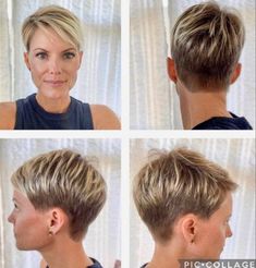 Short Haircut For Women, Haircut For Women, Short Hair Back, Short Hair Images, Blonde Pixie Hair, Short Hair Pixie Cuts, Short Hair Trends