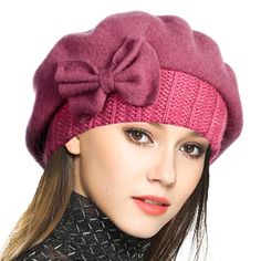 PRICES MAY VARY. MATERIAL: 100% wool for Wool Berets/ 70% Angora & 30% wool for angora berets with soft Lining. Non-wild animal!!! Comfortable and breathable for sensitive skin. SIZE:Fit for head circumference 21.26 inch~22.83 inch.Combines plenty of stretch with a snug, comfortable fit. DESIGN: This Knitted French Beret. Simple and cozy, Wool and Angora surface knitting brim cuffed, soft fur lined.decorated floral,bow and Liffle fur. OCCASION: Easy match for casual/formal dress up. Take it for Hat Ideas For Women, Types Of Hats For Women, Pola Topi, Floral Beanie, Casual Formal Dresses, Knit Beret, Mode Turban