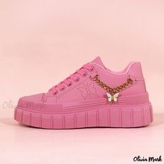 Olivia Mark - Outdoors Low-Top Platform Sneakers with Anti-Slip Thick Sole and Increased Height Shoe Sole, Platform Sneakers, Skate Shoes, Lace Up Shoes, Dusty Pink, Casual Sneakers, Fashion Boutique, Low Top, Lace Up