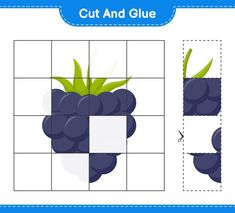 the cut and glue game with grapes