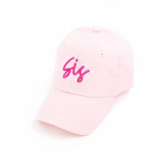 Hey Sis! Sport this cute embroidered baseball hat all summer, available only at littlemamashirtshop.com. Playful Cheap Pink Baseball Cap, Light Pink Hat, Hats For Girls, Girls Baseball, Girl Baseball Cap, Pink Hats, Girls Sister, Raising Boys, Three Boys