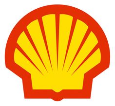 a red and yellow shell logo on a white background