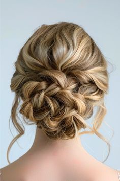 Low Bun with Braided Detail Prom Hairstyle Idea. Wedding Low Do Hairstyles, Formal Low Bun For Short Hair, Prom Low Updo, Wedding Updos For Long Hair Blonde, Classic Hairstyles Women Classy, Fancy Low Bun, Low Bun Prom Hairstyles, Prom Bun Hairstyles, Formal Updos For Short Hair