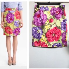 New With Tags Knee-Length Floral Pencil Skirt With Exposed Back Zip, Vented Hem. Fully Lined Women’s Size 8p Waist 15.5” Length 20.5” Floral Print Pencil Skirt For Work, Spring Multicolor Knee-length Pencil Skirt, Multicolor Pencil Skirt For Spring, Floral Print Mini Skirt For Work, Fitted Multicolor Floral Print Pencil Skirt, Floral Print Fitted Pencil Skirt For Work, Fitted Floral Print Pencil Skirt For Work, Pencil Skirt Casual, Houndstooth Pencil Skirt