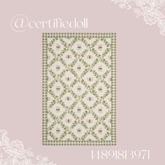 a white and green quilt on a pink background with the words, werrifiedoll