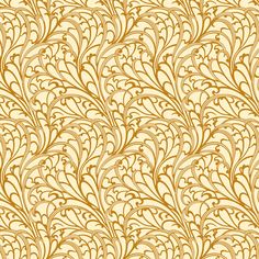 an intricate golden background with swirls and leaves