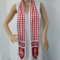 Scarf Delta Sigma Theta Graduation Stole, Delta Sigma Theta Staff Stick, Delta Sigma Theta Blanket, Future Delta Sigma Theta Shirt, Delta Sigma Theta Sweatshirts & Hoodies, Delta Sigma Theta, Scarf Wrap, Scarf Accessory, Red