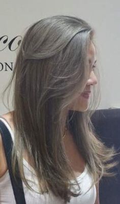 Ash brown hair...I like this cut but I think the lighting makes the color look dull … Olive Hair Color Ash, Light Brown Ashy Hair, Greyish Blonde Hair, Olive Hair, Ash Blonde Hair Colour, Grey Hair Transformation, Grey Curly Hair