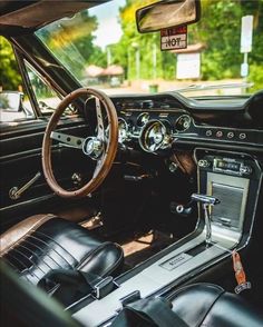 the interior of an old car is clean and ready for us to use in its new owner's manual