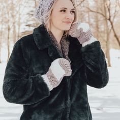 Women's Texture Mittens Cozy Sweaters