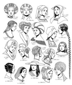 Reformation History, Medieval Hats, Medieval Hairstyles, Medieval Costume, Medieval Clothing, Poses References, Medieval Fashion