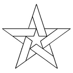 a star that is black and white with no outline on the bottom, it appears to be an inverted shape