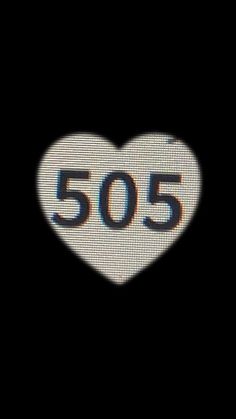 a white heart with the number 505 on it