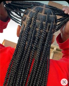 Box Braids From The Back, Med Long Box Braids, Small Braids With Big Parts, Big Box Braid Hairstyles, Smeduiem Knotless Parts, Smeduim Knotless Braids, Medium Parts Knotless Braids, Medium Knotless Braids Long Length, Smeaduim Knotless Braids