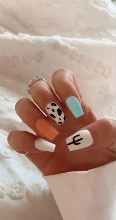 Country Acrylic Nails, Rodeo Nails, Cowboy Nails, Western Nails, Country Nails, Cow Nails, Simple Acrylic Nails, Cute Gel Nails