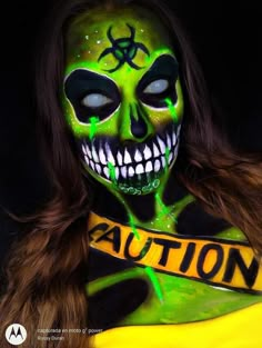 Halloween Makeup With Contacts, Halloween Airbrush Makeup, Airbrush Halloween Makeup, Radioactive Makeup, Scary Face Paint, Haunt Makeup, Haunted House Makeup, Dragon Makeup, Spooky Makeup