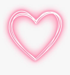 a pink neon heart on a white background